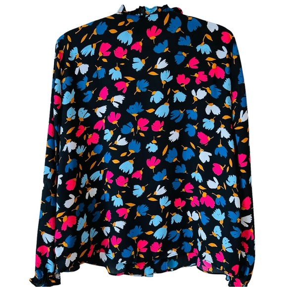 J CREW Women’s Ruffle Multi Colored Floral Print Size L - Picture 4 of 13